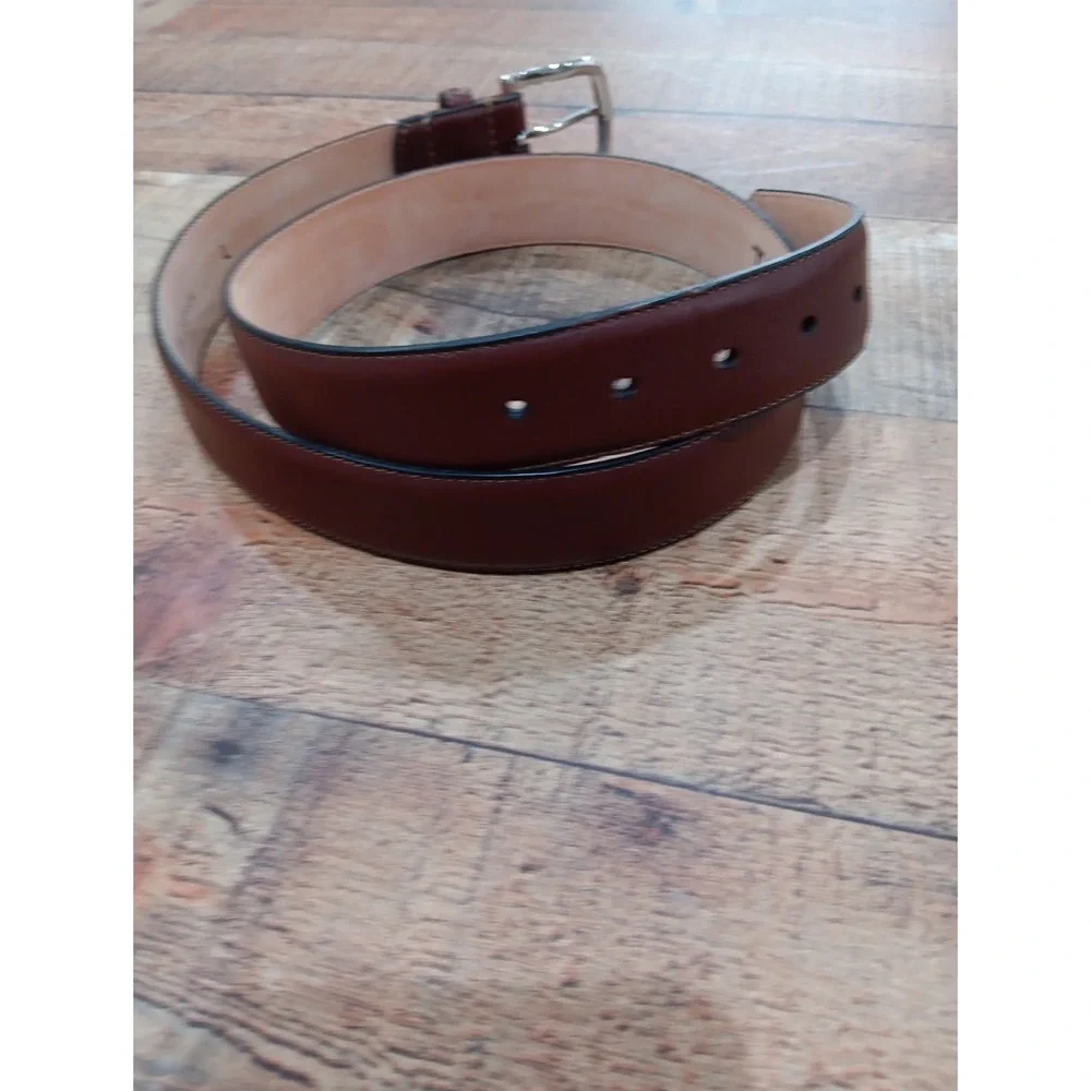 Tecovas Cowboy Western Handmade Calfskin Belt Men's Brown  ‎ size Large 5 Hole
